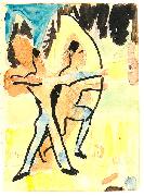 Ernst Ludwig Kirchner Archer at Wildboden- Watercolour und ink over pencil oil painting artist